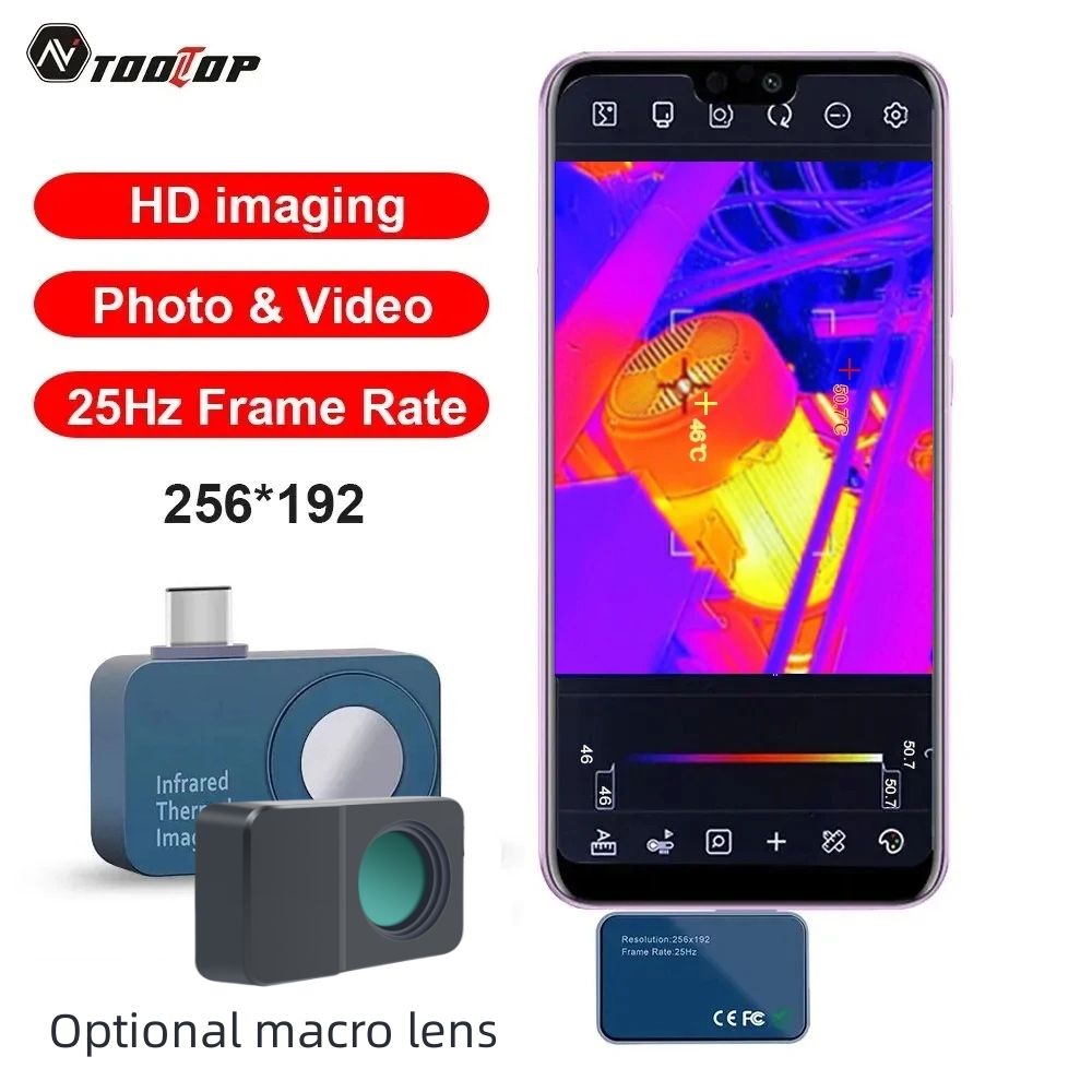 TOOLTOP T7 256*192 أندرويد Typ - مراجعة Infiray P2 Pro Macro Lens وسعره